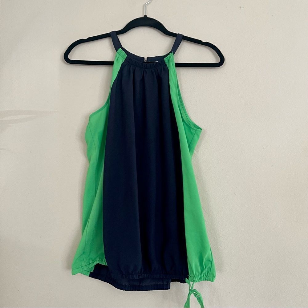Women's New York & Company Colorblock Halterneck Top Size Medium